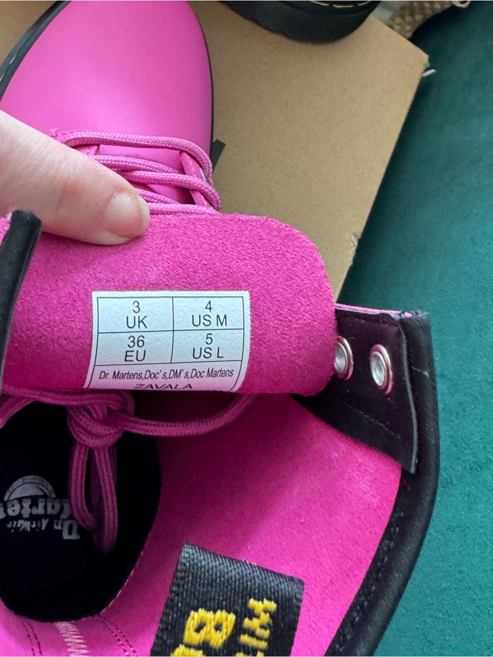 Dr. Martens Hot Pink Lace-Up Platform Boots - Picture 4 of 4